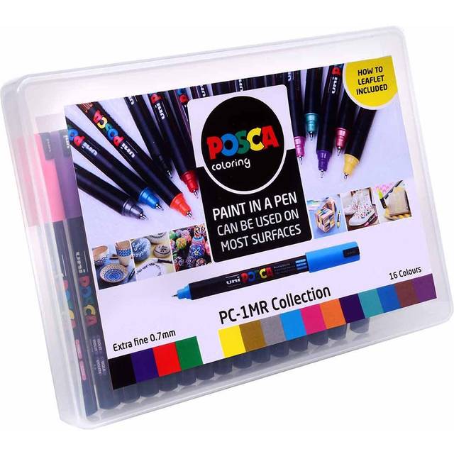 Uni posca pc-1mr 8 standard colour bundle - water based acrylic paint pens 0.7mm