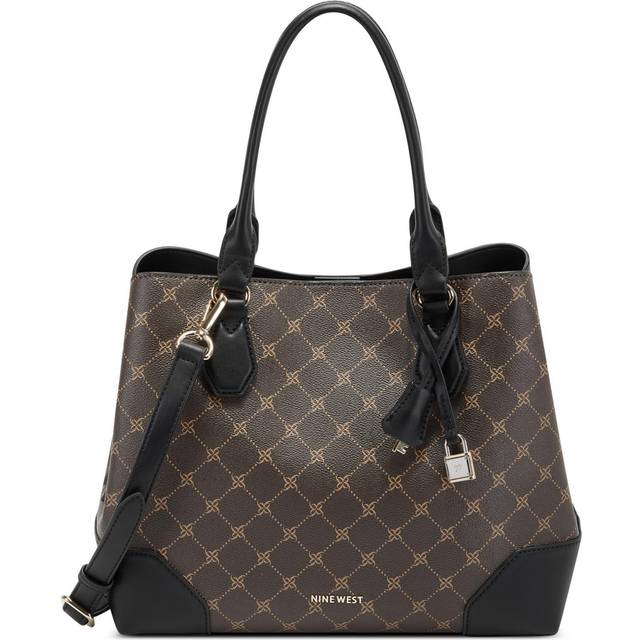 NINE WEST womens Brooklyn Jet Set Carryall SATCHEL  Brown/Black  One Size US