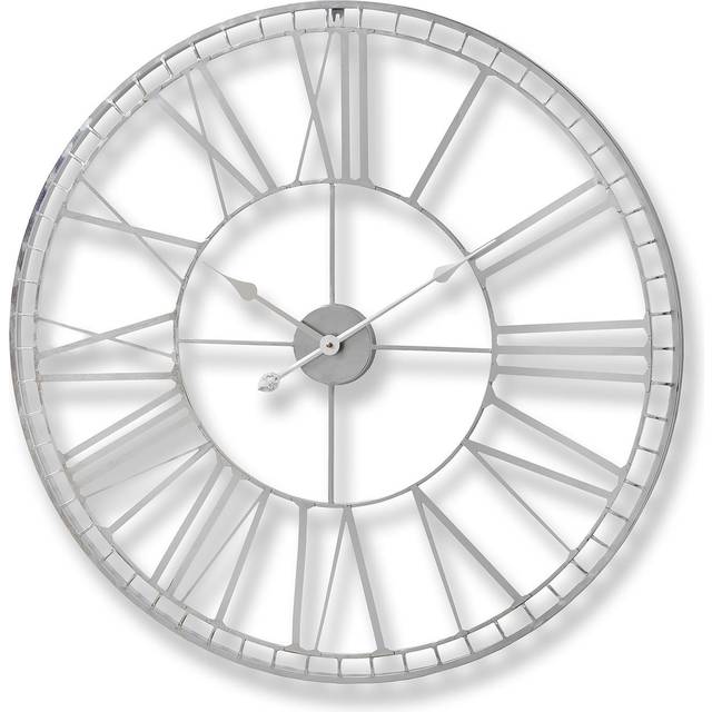 Williston Large Wall Clock - Metal/Wood - L5 x W90 x H90 cm - Silver/White