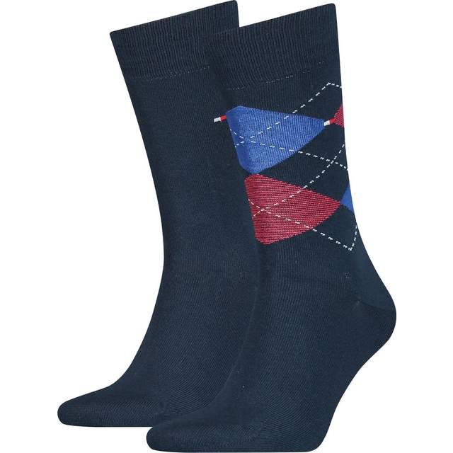 Tommy Hilfiger 2-pack Men Sock Check - denim blue - Strl 43/46 * Kampanj *
