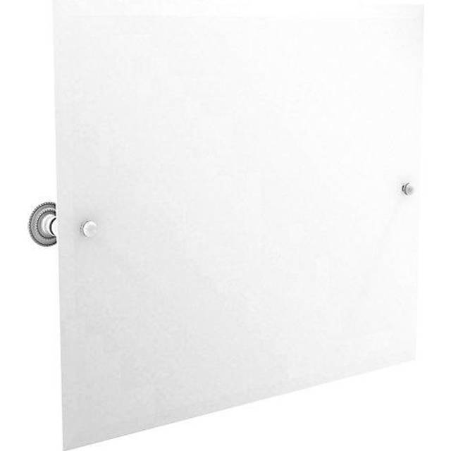 Allied Brass Frameless Landscape Rectangular Tilt Beveled Edge Wall Mirror, Matte White