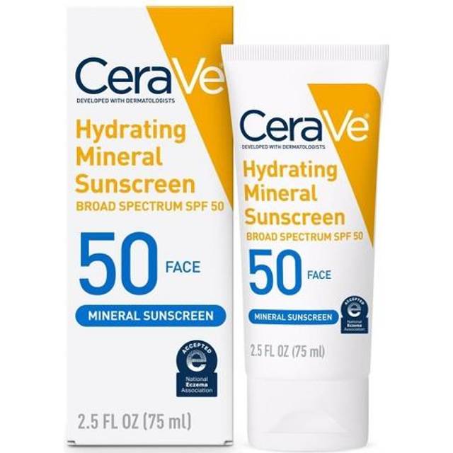 Cerave Hydrating Mineral Sunscreen Lotion For Face Spf 50 2,5 Oz