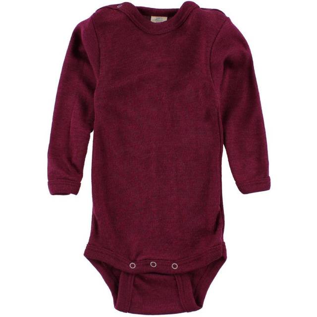 Engel - Baby-Body Langarm Mit Druckverschluss Schulter - Merino base layer size 62/68, purple