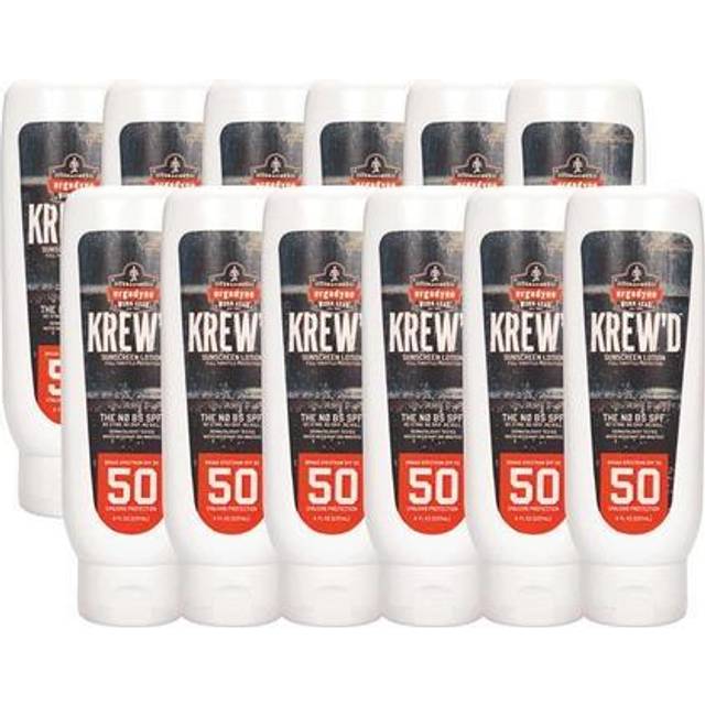 Ergodyne KREW'D 6351 Sunscreen Lotion  Broad Spectrum  SPF 50  8 oz  12-Pack