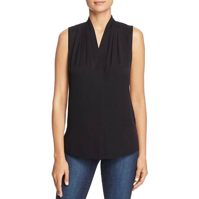 Mila Silk-Stretch Sleeveless Top - BLACK - Large