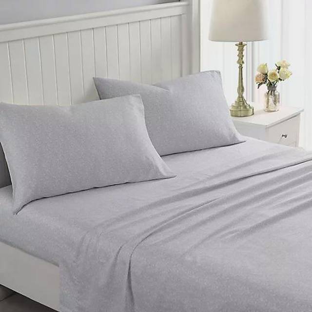 Laura Ashley Home - Queen Sheets  Soft Sateen cotton Bedding Set - Sleek  Smooth  & Breathable Home Decor  Winnie grey