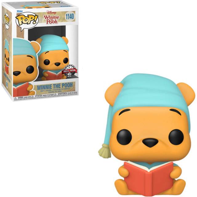 Figurine Funko Pop Disney Winnie - Winnie Reading Book Exclusive - Jaune - 9 cm