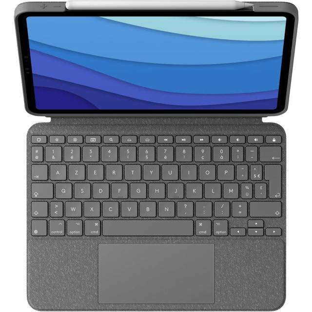 Logitech Combo Touch – tangentbordsfodral för iPad Pro in Oxford Grey, Français (Azerty), För iPad Pro 11 tum (1:a, 2:a, 3:e och 4:e generationen)