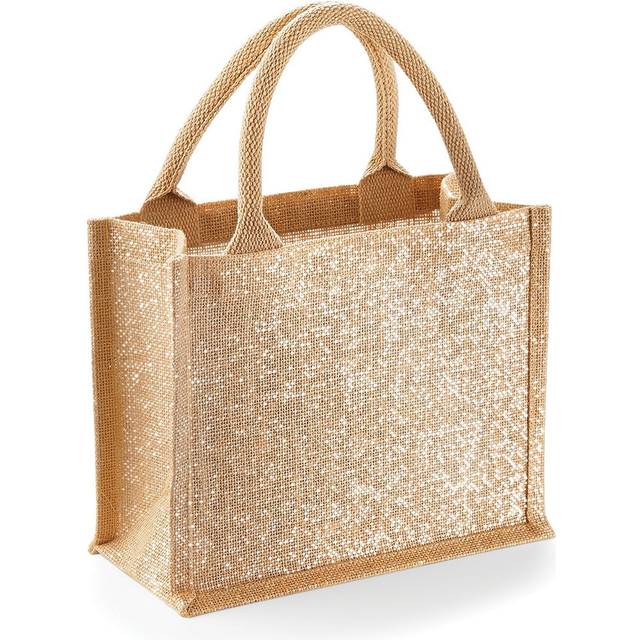 (One Size, Red/ Gold) Westford Mill Shimmer Jute Mini Gift Bag