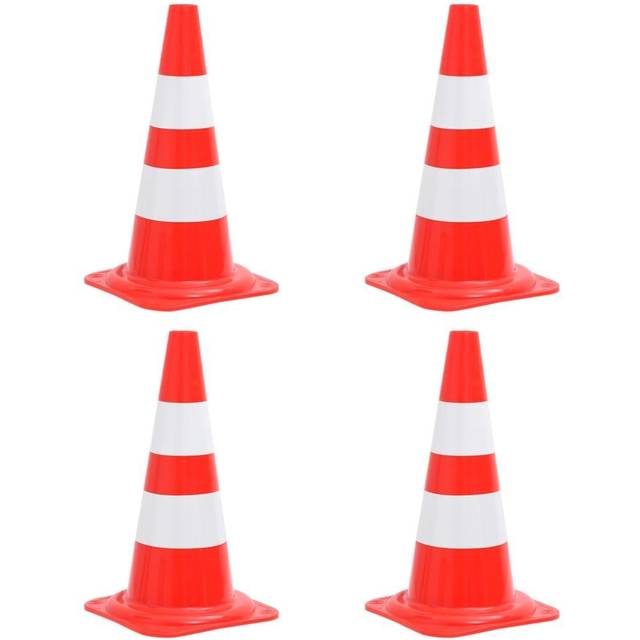 vidaXL Reflective Traffic Cones 4 pcs Red and White 50 cm
