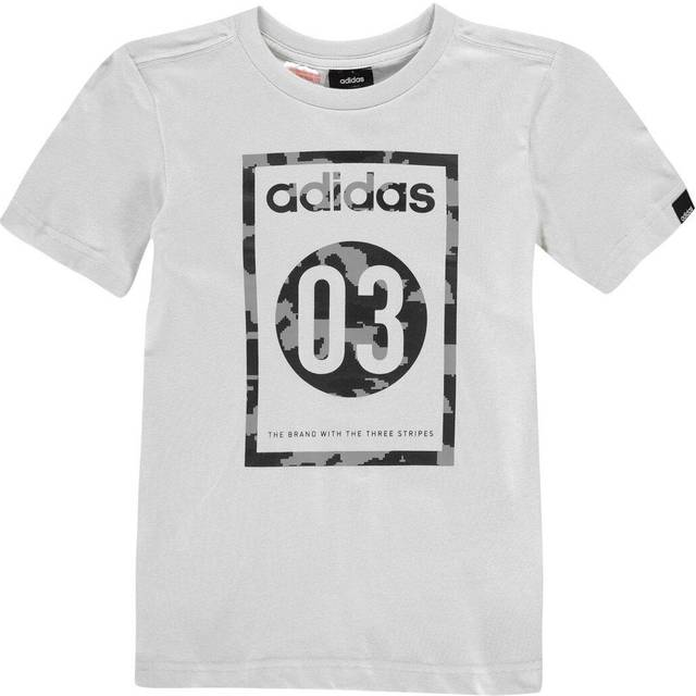 adidas Sportswear Junior Essentials Short Sleeve T-Shirt  - White/Black, White/Black, Size 7-8 Years - 7-8 YEARS