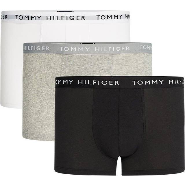 Tommy Hilfiger Men's 3-Pack Recycled Essentials Stretch Boxer Trunks, Black/White/Grey - Size: 32/30/31