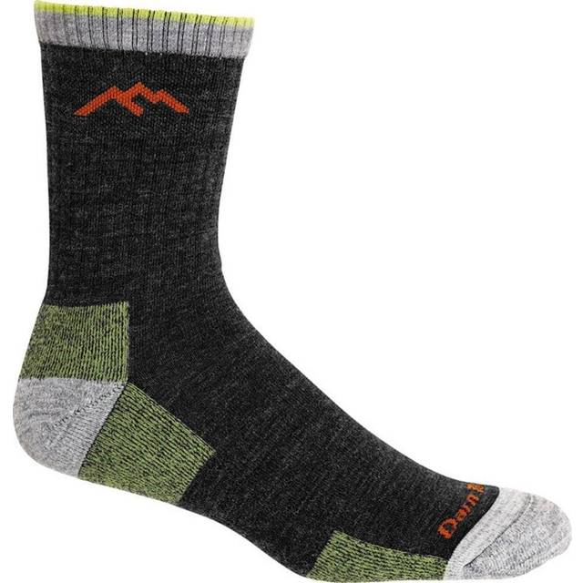 Darn Tough Hiker Micro Crew Midweight Cushion Hiking Socks,XL Lime - Black/Grey/Green - UK 12-14