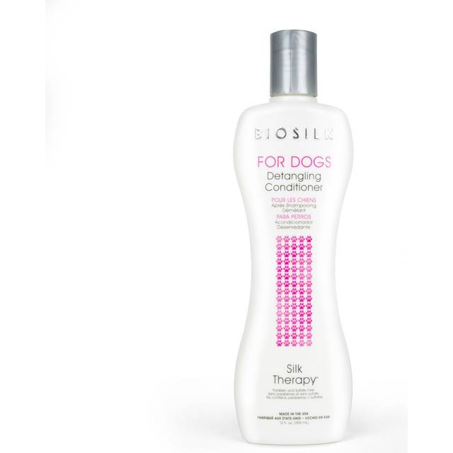 BioSilk for Dogs Silk Therapy Detangling Conditioner | Sulfate and Paraben Free Matted Hair Dog Detangler Conditioner for All Adult Dogs  12 Fl Oz Mad