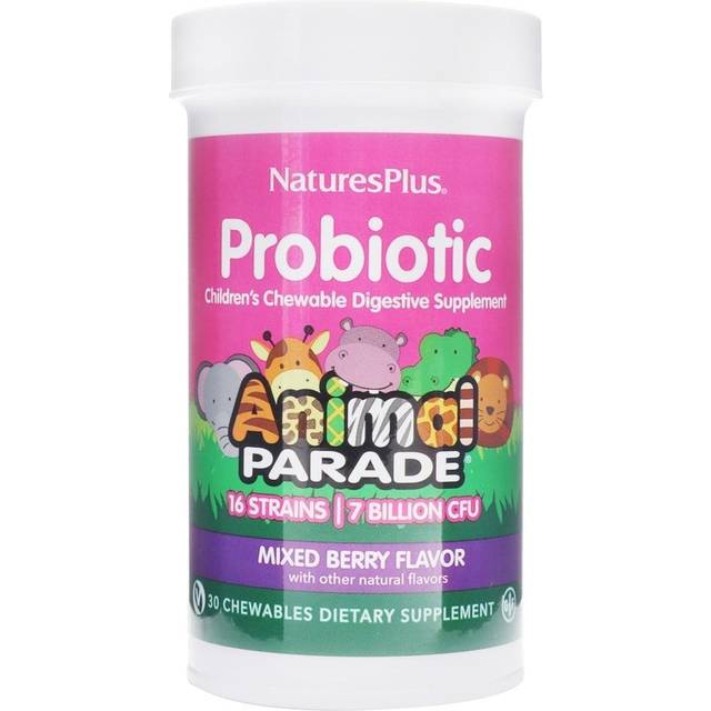 NaturesPlus  Probiotic  Children's Chewable Digestive Supplement  Mixed Berry  7 Billion CFU  30 Chewables