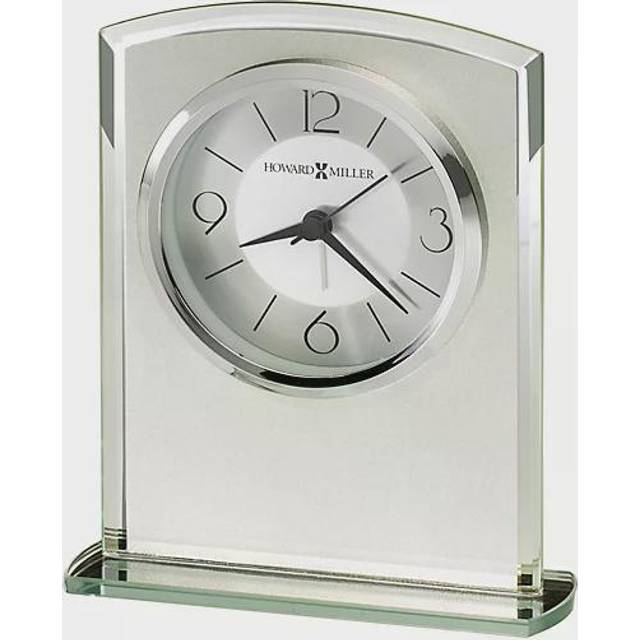 Glamour Modern & Contemporary Analog Metal Quartz Alarm Tabletop Clock in Glass (15.9cm H X 12.7cm W X 3.8cm D)