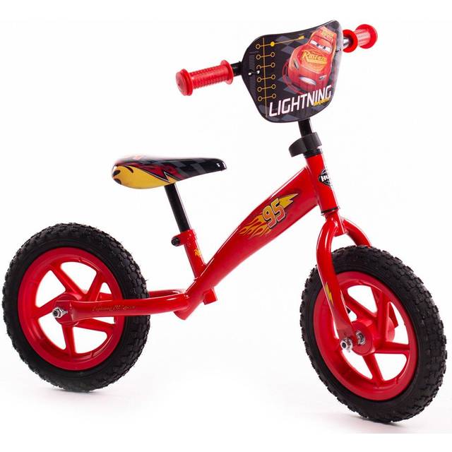 Huffy Disney Bilar Balanscykel för barn 3-5 år gammal pojke eller flicka ft Lightning McQueen 12 tum hjul röd, 27 kg (60 pund) max.