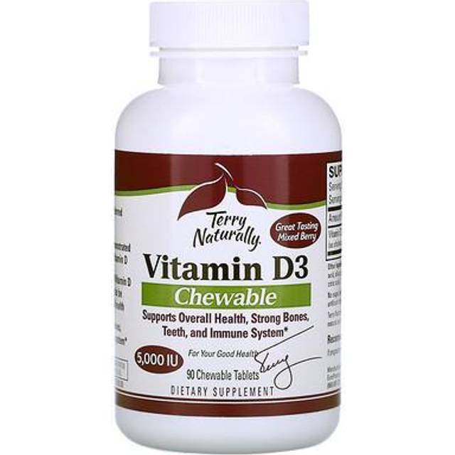 Terry Naturally  Vitamin D3  Mixed Berry  5 000 IU  90 Chewable Tablets