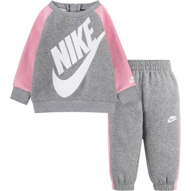 Nike Infant Girls Futura Crew And Jogger Set - Dark Grey, Grey, Size 24 Months - 24 MONTHS