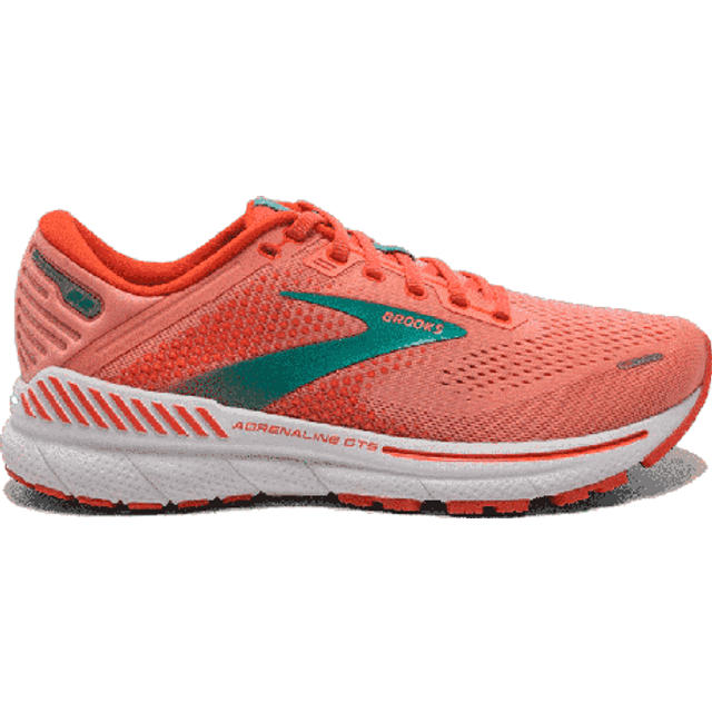 Brooks Adrenalin Gts 22 dam Sneaker Gymnastikskor, Coral Latigo Bay vit, 38 EU Smal