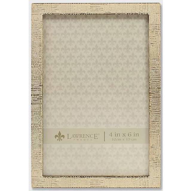 Lawrence Frames 712346 4x6 Gold Metal Linen Pattern Picture Frame