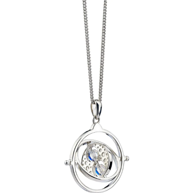 Harry Potter Time Turner Necklace With Swarovski Crystals - Silver