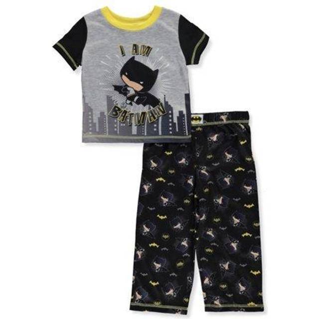 Boy's Batman Hero Action Toddler Pajama Set - Black&#47;Gray&#47;Yellow (2T)