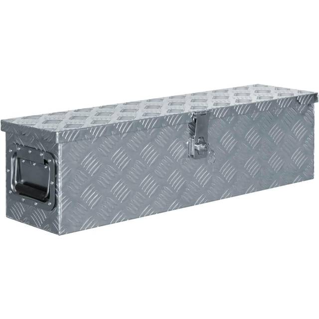 Förvaringslåda aluminium 80,5x22x22 cm silver