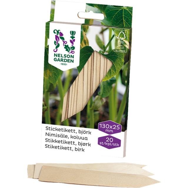 Nelson Garden 5990 Sticketikett trä 13 cm, 20-pack