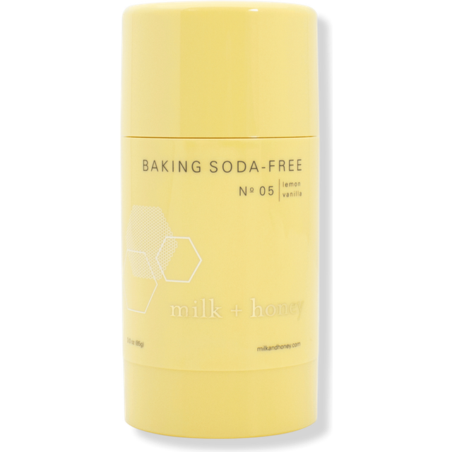 milk + honey Baking Soda Free Deodorant No. 05  Aluminum Free Deodorant for Women and Men  Natural Deodorant with Lemon and Vanilla Scent  2.6 Oz