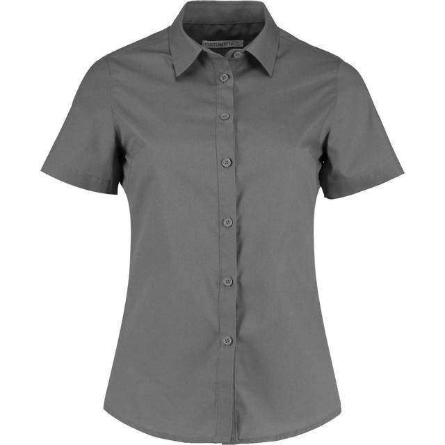 (18, Graphite) Kustom Kit Womens/Ladies Short Sleeve Poplin Shirt