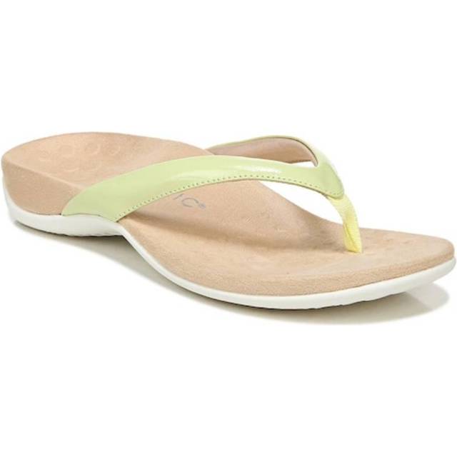 Vionic Dillon Green Womens Flip-Flops Patent Leather - Size UK 3.5
