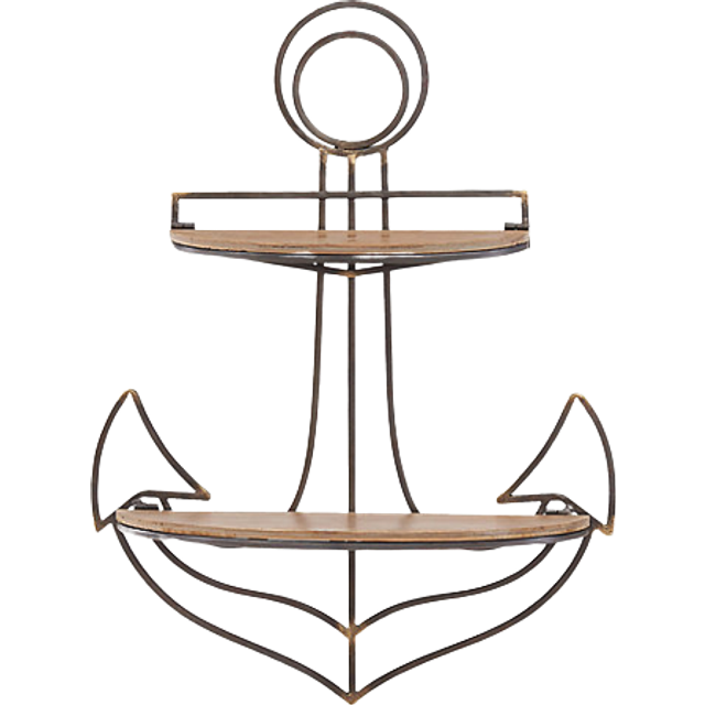Danya B. FHB626 Decorative Sturdy Nautical Anchor Wall Shelf for Coastal or Seaside Home Decor