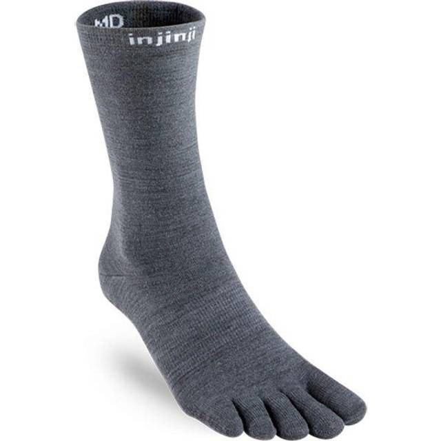 INJINJI LINER CREW NUWOOL Grey, linersockar, tåstrumpor liner