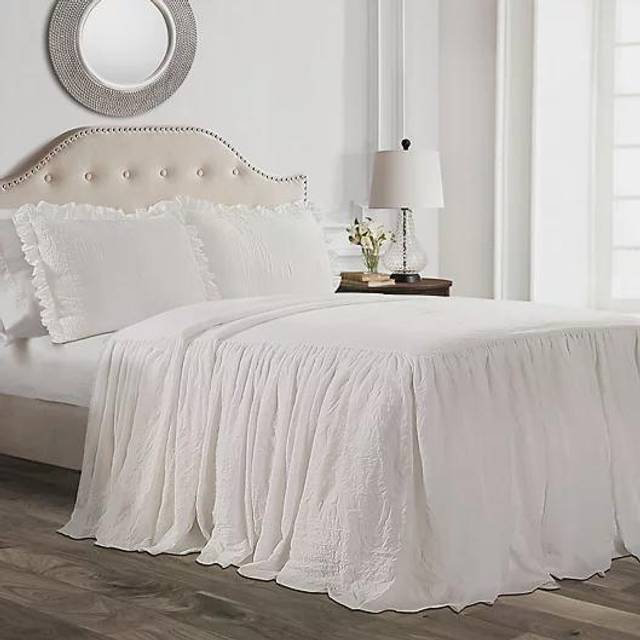 Lush Decor Ruffle Skirt Bedspread 3 Piece Set  Elegant  Timeless  Charming Ruffles in a Vintage  Classy Design  Soft and Lig