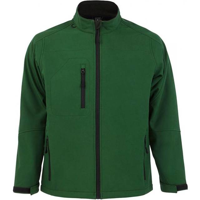 (2XL, Bottle Green) SOLS Mens Relax Soft Shell Jacket (Breathable, Windproof And Water Resistant)