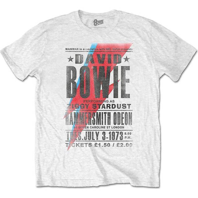David bowie men's bowts28mw02 t-shirt, white, medium (38"-40")