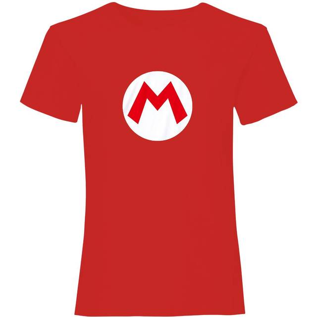 Super Mario Unisex T-shirt med logotyp för vuxna L röd/vit