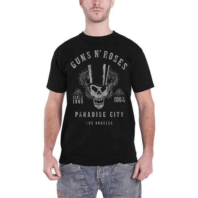 Rock off guns n roses 100% volume black unisex t-shirt (xl)