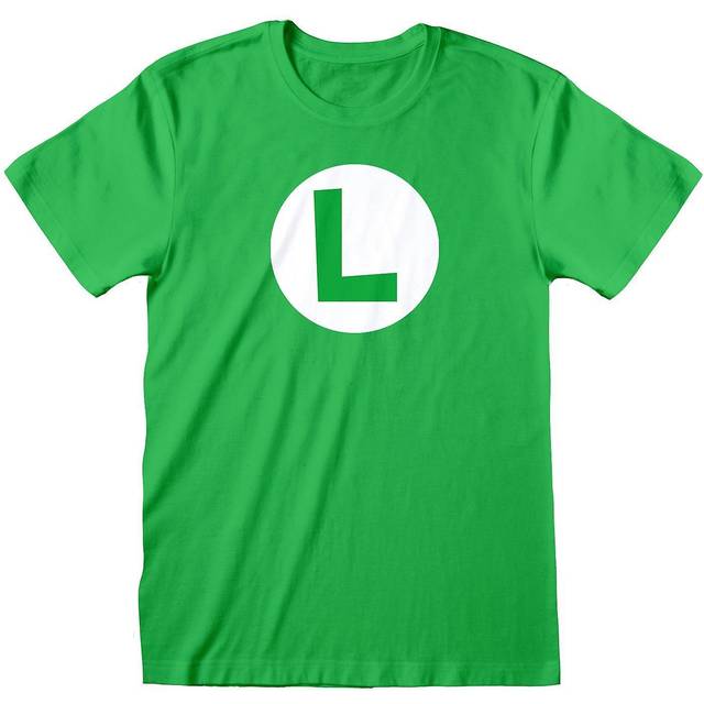 Super Mario Unisex Vuxen Luigi T-shirt L grön/vit