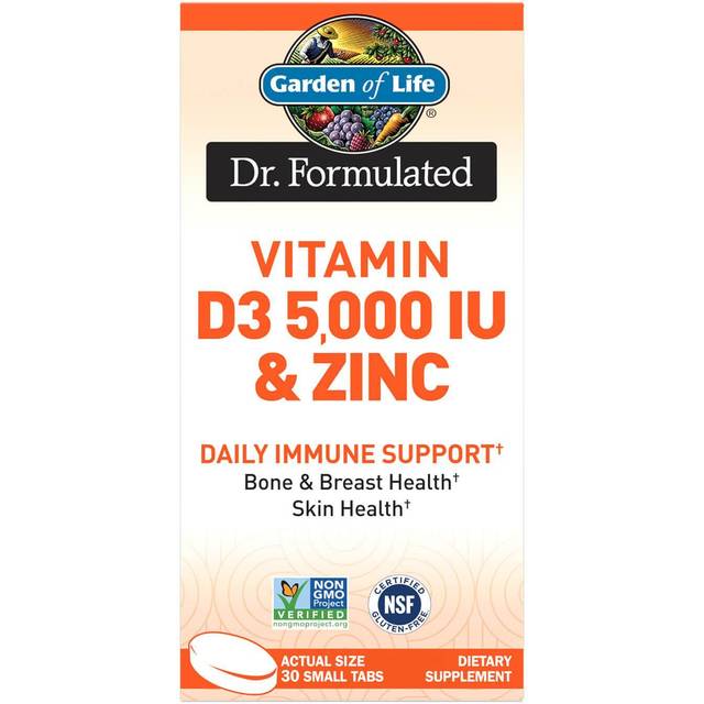 Garden of Life  Vitamin D3 & Zinc  30 Small Tabs