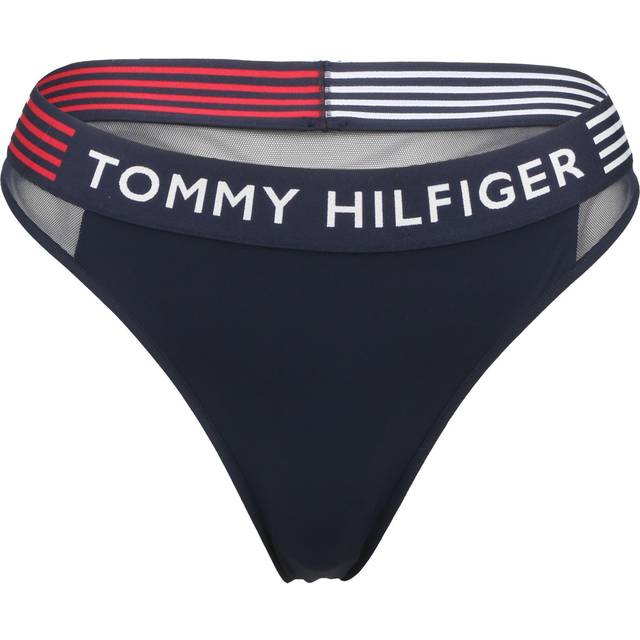 Women's thong tommy hilfiger visible elastic pant briefs with logo article uw0uw