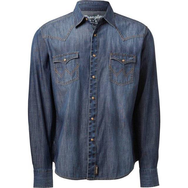 Wrangler Retro två fickor långärmad snäpptröja för män