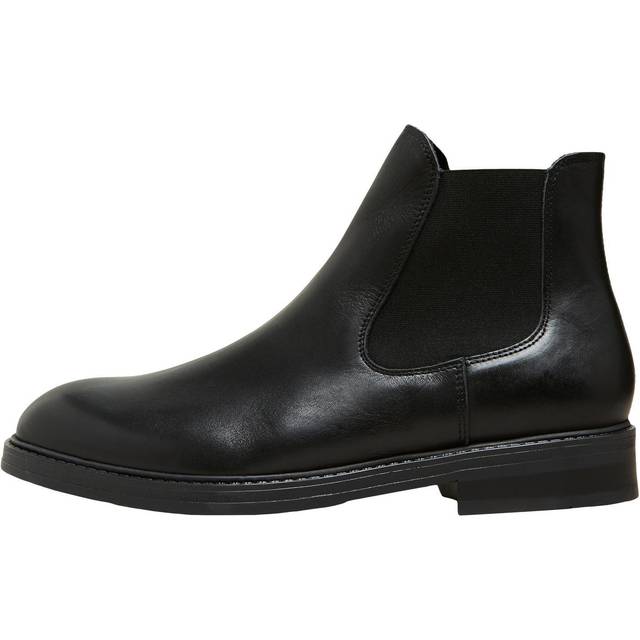 SELECTED HOMME Slhblake Leather Chelseaoot |Svart |45