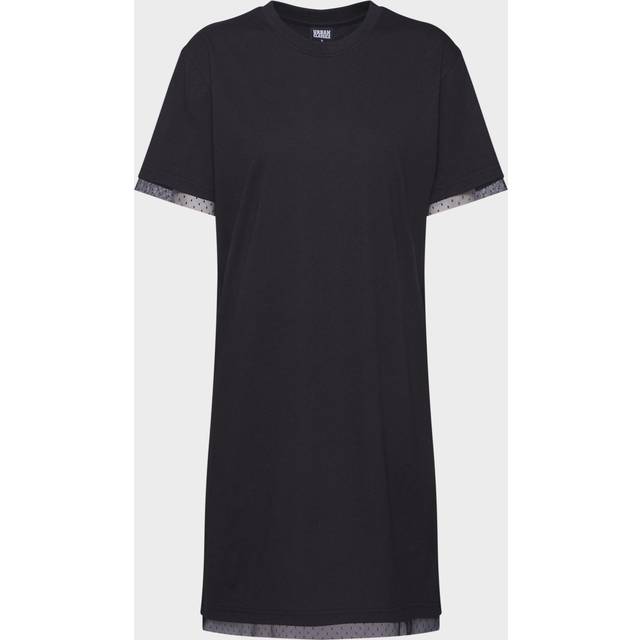 Plus size women's T-shirt Urban Classic boxy lace hem dre - Noir