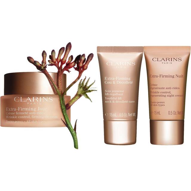 CClarins Extra-Firming 3 Piece Gift Set: Extra Firming Day Cream 50ml - Extra Firming Neck Decollette Care 15ml - Extra Firming Night Cream 15ml