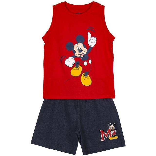 CERDÁ LIFE'S LITTLE MOMENTS Musse Pigg i 100% bomull 2 delar [ T-shirt + pyjamasbyxor för barn] -officiell Disney-licens, röd, 4 år för barn, Röd röd, 4 años