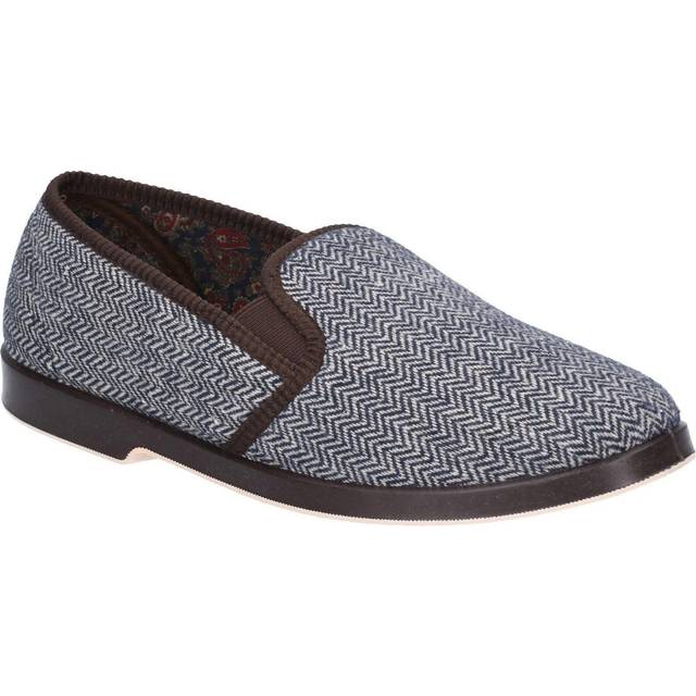 GBS Stafford Herr Twin Gusset Slipper / Herr Slippers 6 UK brun