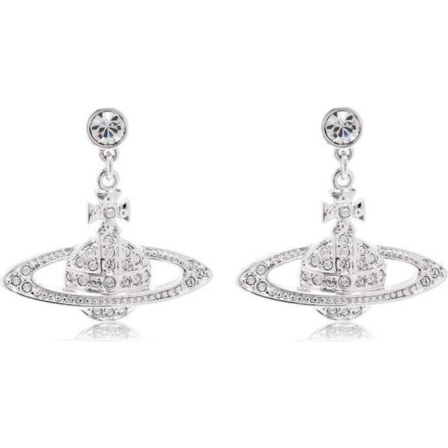 Vivienne Westwood Jewellery Womens Platinum/ Crystal Mini Bas Relief Silver-toned Brass and Drop Earrings