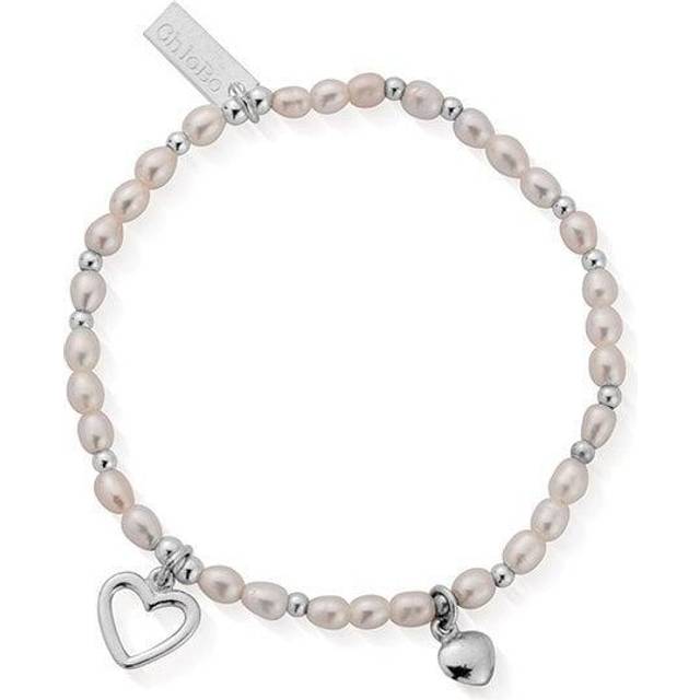 Confetti Falls Silver Forever Love Pearl Bracelet 18cm SBFOREVER18